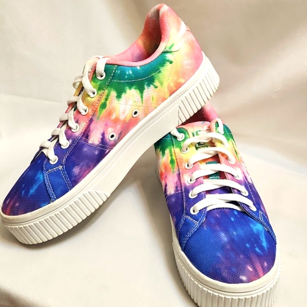 Fila Tie-Dye Panache Sandblast Colorful Rainbow Platform Sneakers (W Size 9) - Picture 8 of 15